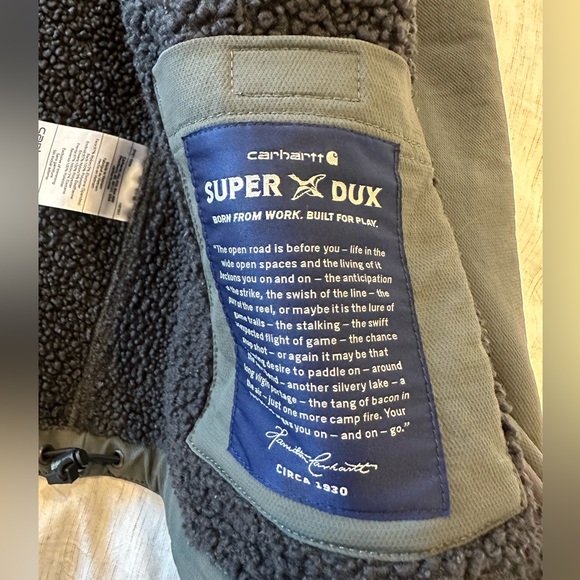 Women’s Carhartt Forest Green Hooded Fleece Lined Jacket - Picture 8 of 8